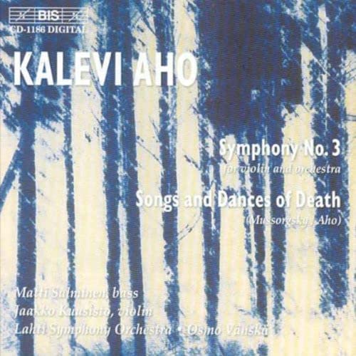 CD cover with blurred blue forest image and composer names.