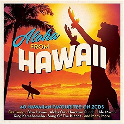 CD cover for “Aloha From Hawaii” featuring a silhouetted hula dancer.