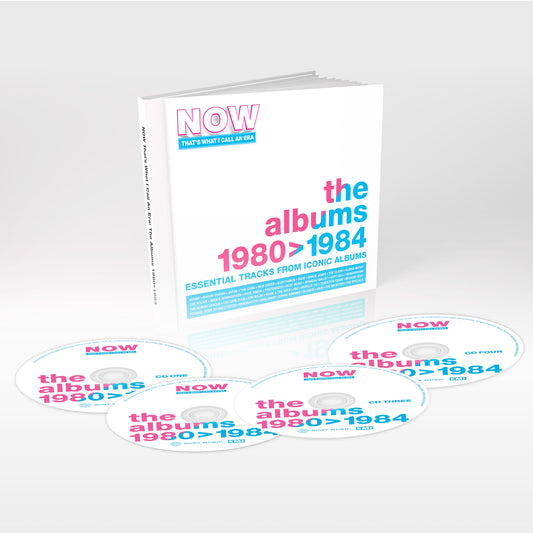 “Now That’s What I Call an Era 80-84” CD with four discs and colorful cover.