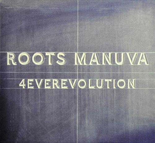 CD cover for “4everevolution” by Roots Manuva, textured dark purple background.