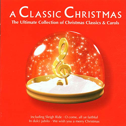 Red album cover featuring a snow globe with a golden treble clef inside.