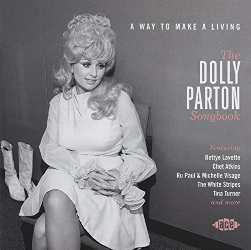 CD cover featuring Dolly Parton in a white dress, black and white photo.