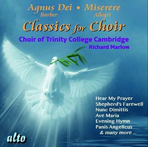 CD cover: white dove with green branch, text "Classics for Choir", Trinity College.