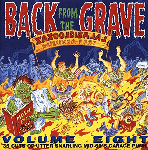 Album cover for "Back From The Grave Vol. 8" featuring zombie cartoon art.