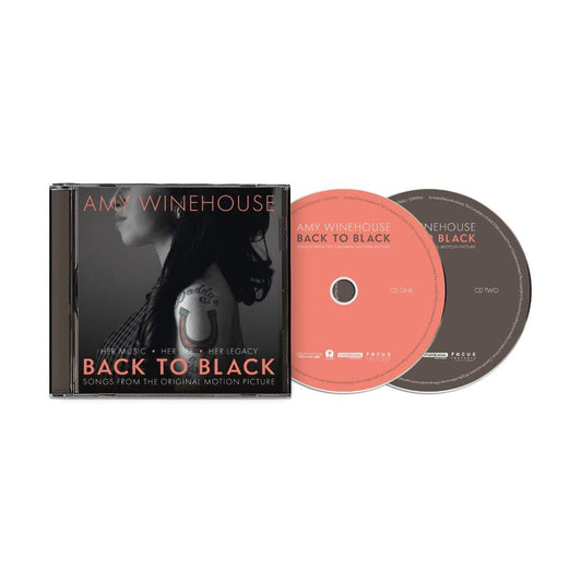 CD case for “Back to Black” soundtrack featuring Amy Winehouse’s portrait.