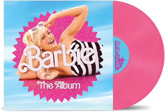 Pink vinyl record with Barbie image and album title artwork.