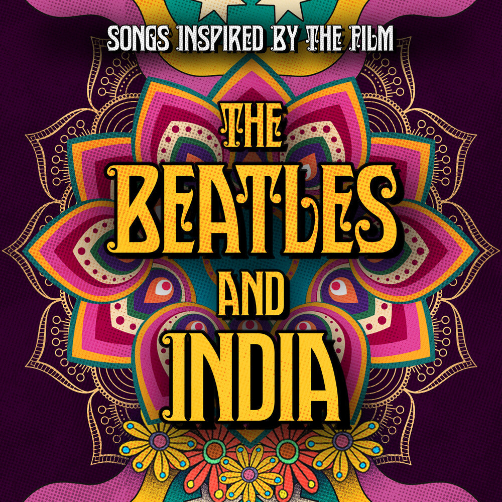 CD cover for “The Beatles and India” with colorful Indian-inspired design.