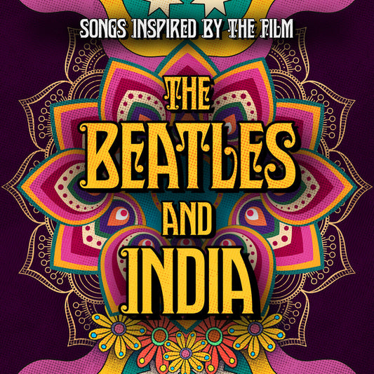 CD cover for “The Beatles and India” with colorful Indian-inspired design.