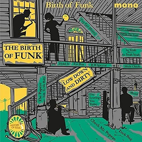 CD cover art depicting musicians in a stylized, multi-level building scene.
