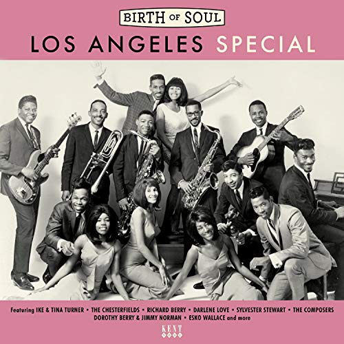 CD cover featuring a group of musicians from the 1960s, pink background.