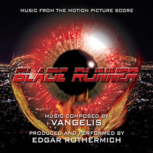 CD cover for "Blade Runner" soundtrack featuring an eye and city skyline.