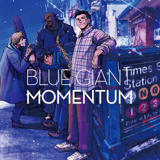 CD cover art featuring four illustrated musicians in a city scene.