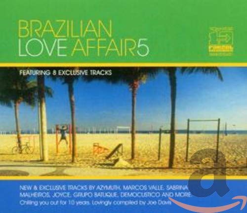 CD cover for “Brazilian Love Affair 5” with a beach scene.