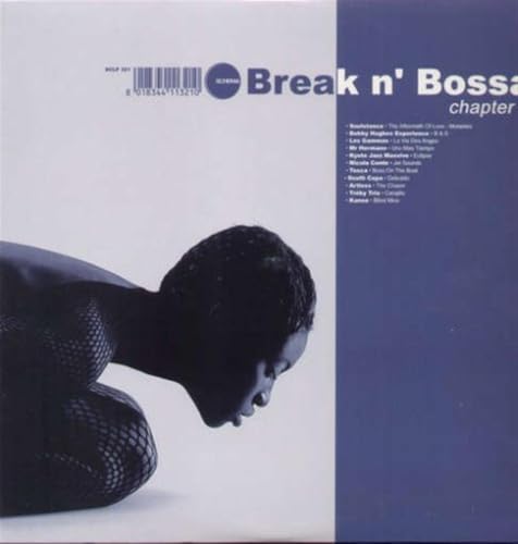 Record album cover: a silhouetted person against a blue and white background.