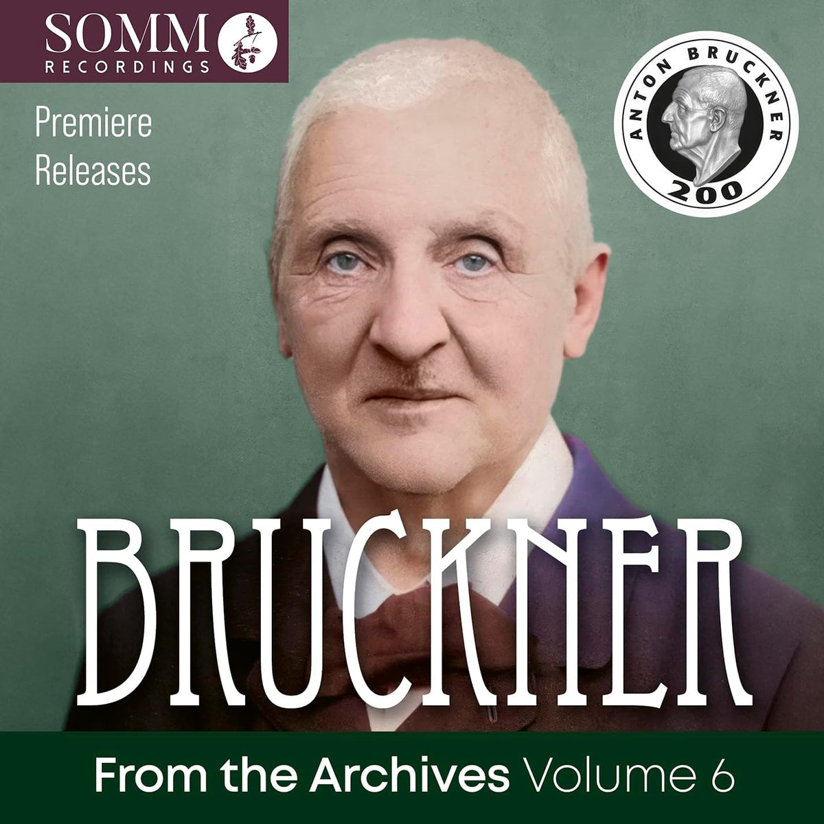 CD cover featuring a portrait of composer Anton Bruckner and text.