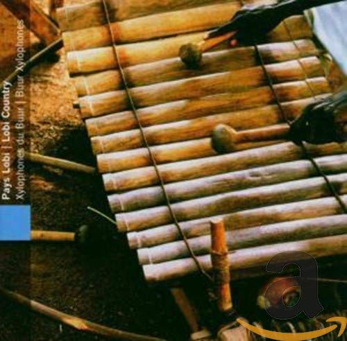 Wooden xylophone with mallets, detail from a Burkina Faso music CD cover.