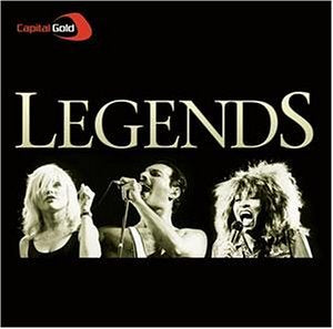 CD cover for “Capital Gold Legends” featuring Debbie Harry, Freddie Mercury, and Pat Benatar.