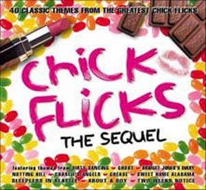 CD cover for “Chick Flicks: The Sequel” with lipstick, chocolate, and candies.