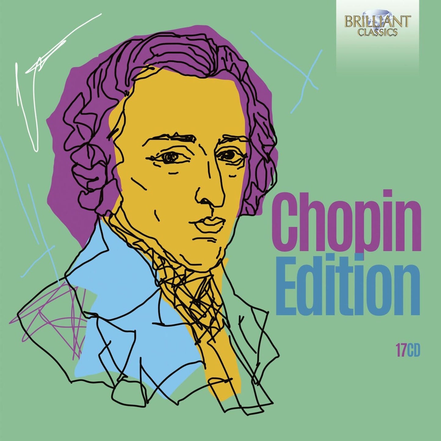 CD cover: illustrated portrait of Frédéric Chopin with “Chopin Edition” text.