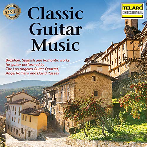 CD cover for “Classic Guitar Music” featuring a European village scene.
