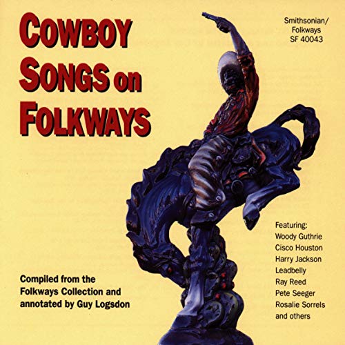 CD cover for "Cowboy Songs on Folkways" featuring a bronco rider.