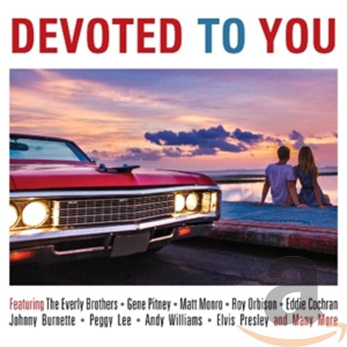 Double CD cover, “Devoted To You,” featuring a classic red car and couple.