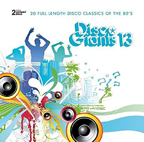 CD cover for “Disco Giants, Vol 13” with dancing silhouettes and speakers.