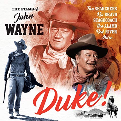 "Duke!" CD cover featuring multiple images of John Wayne in cowboy attire.