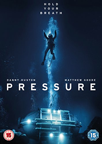 DVD cover for “Pressure” featuring a diver ascending in dark blue water.