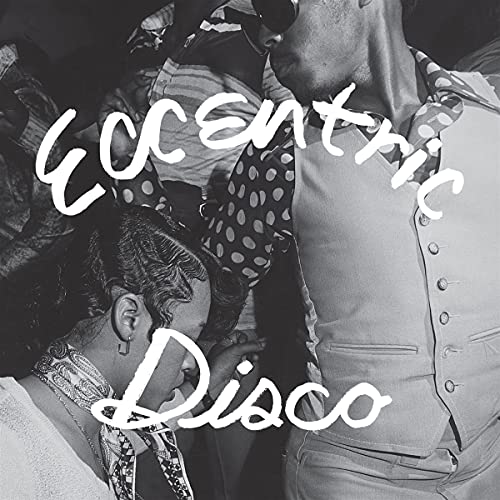 Black and white photo of dancers with “Eccentric Disco” text overlay.