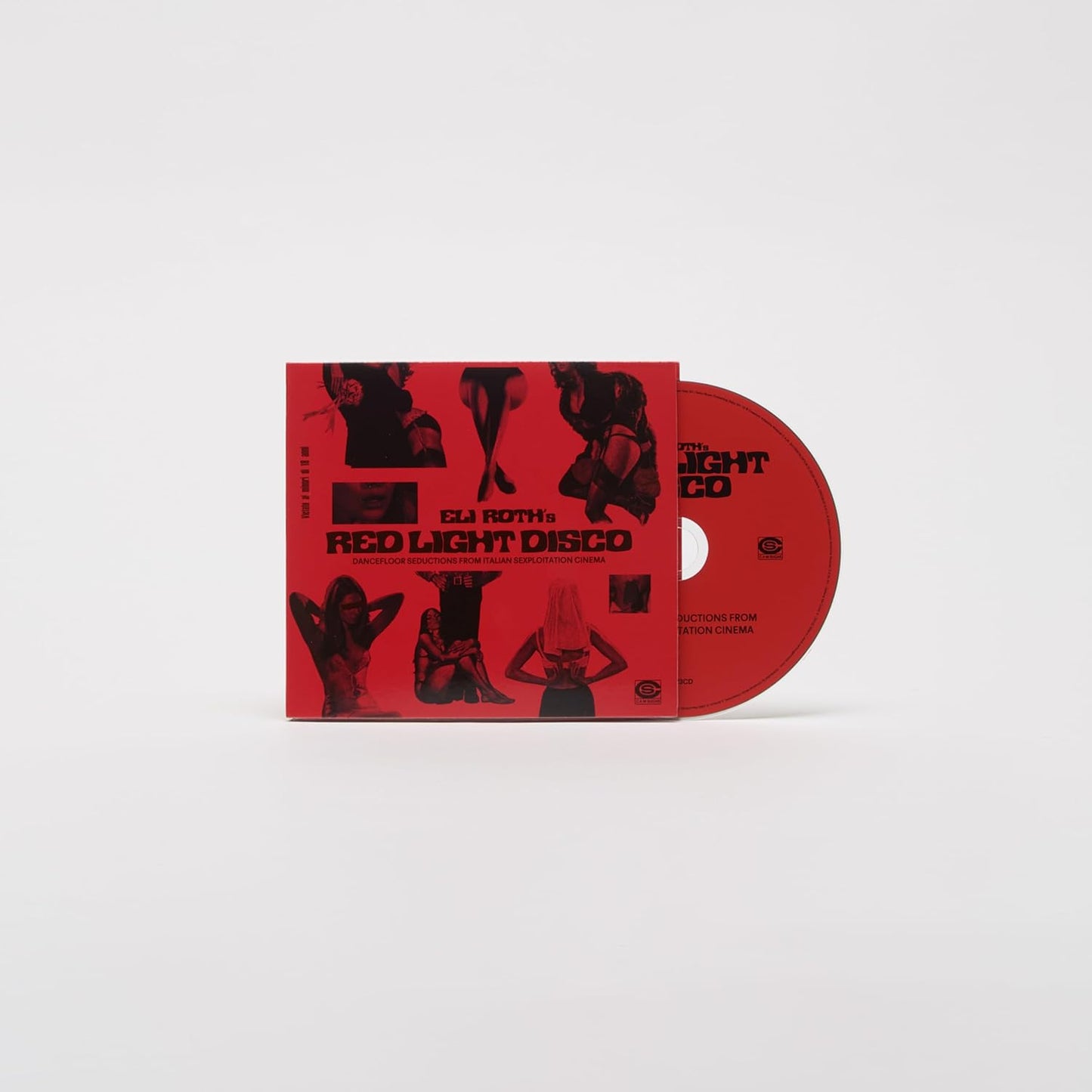 Red CD case and disc with silhouetted figures on a red background.