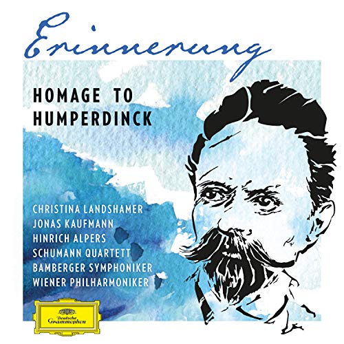 CD cover: portrait of Engelbert Humperdinck with blue watercolor background.