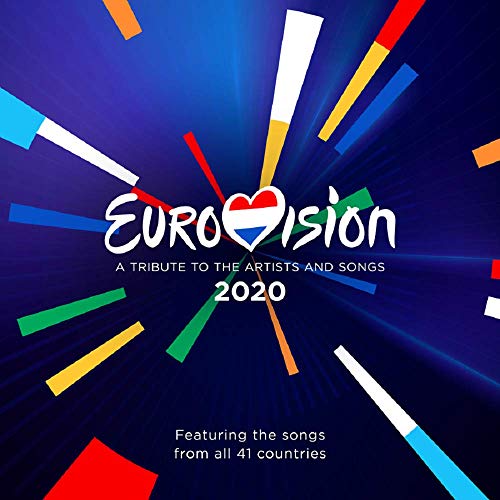 Eurovision 2020 tribute album cover with colorful rays and logo.