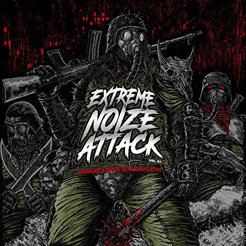 Album cover for "Extreme Noize Attack Vol.1" featuring figures with gas masks.