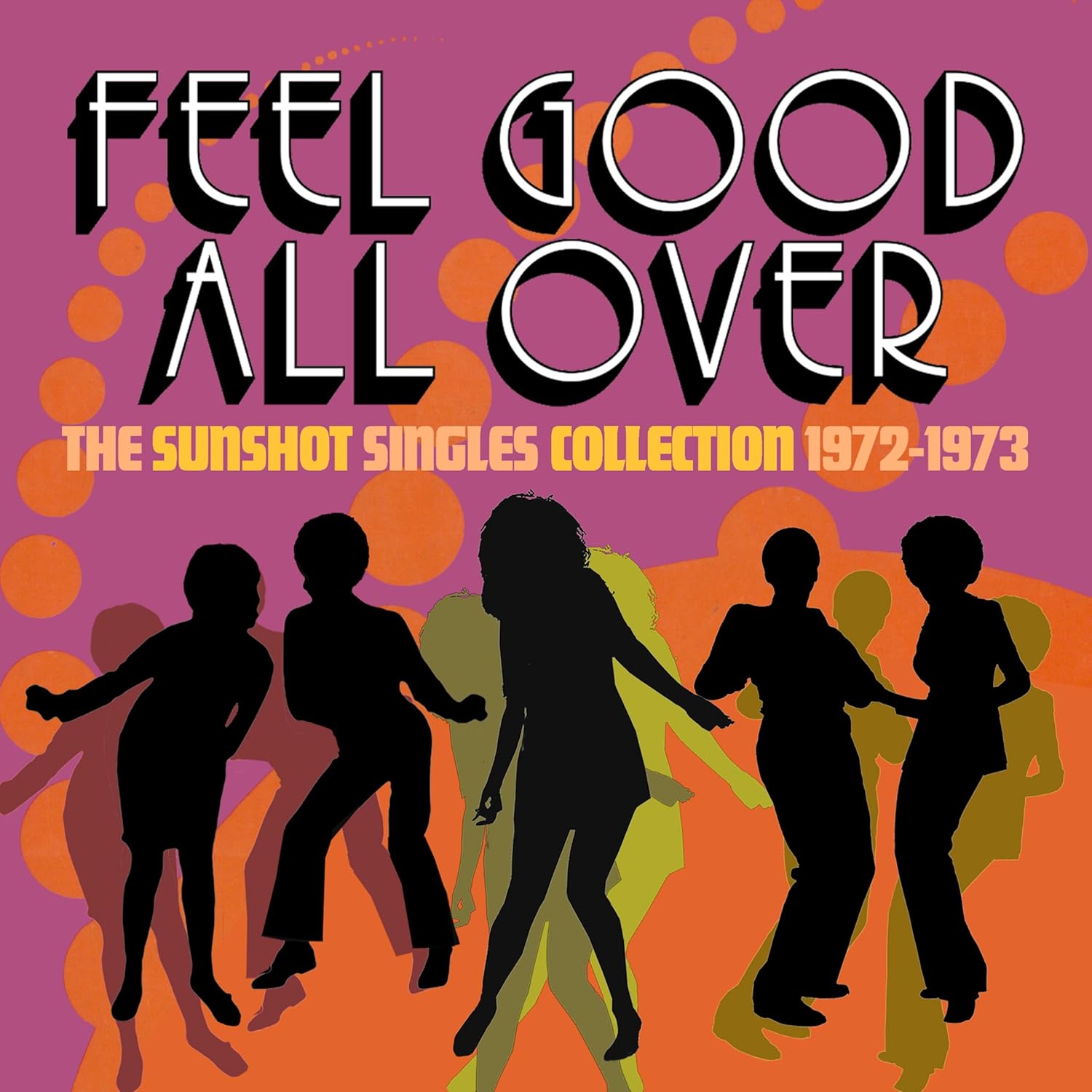 Album cover with silhouettes of people dancing against a purple and orange background.