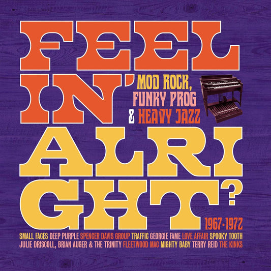 CD cover for “Feelin’ Alright – Mod Rock F,” featuring retro typography and a keyboard.