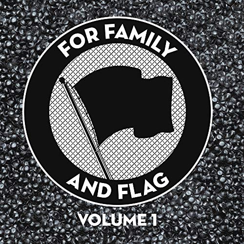 Black and white album cover with a waving flag and text.