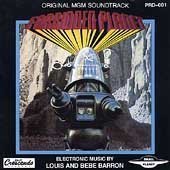 CD cover for Forbidden Planet featuring Robby the Robot against a rocky landscape.