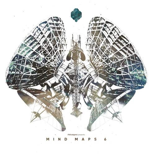 Intricate, symmetrical black and white design resembling butterfly wings and circuitry.