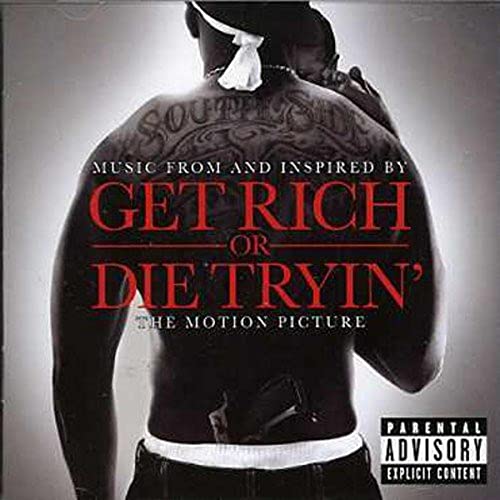 CD cover for "Get Rich Or Die Tryin'," featuring a tattooed back.