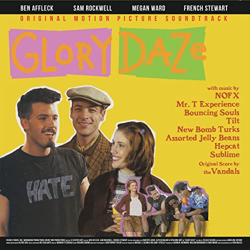 Glory Daze" soundtrack album cover featuring cast photos and band names.