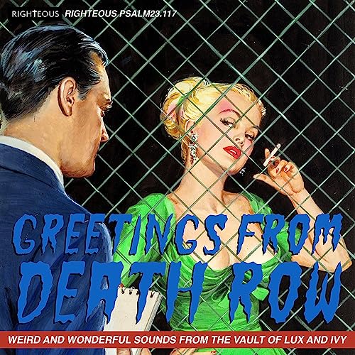 A man in a suit and a woman in a green dress behind chain-link fencing.