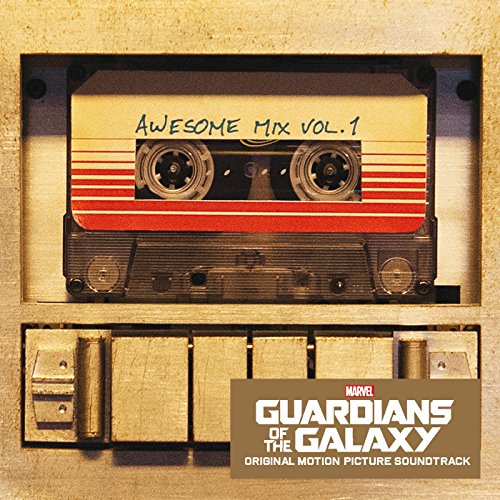 "Guardians of the Galaxy soundtrack cover featuring a mix tape with 'Awesome Mix Vol. 1'."