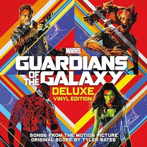 Guardians of the Galaxy Deluxe Vinyl album cover with character portraits.