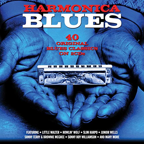CD cover for "Harmonica Blues" featuring hands holding a harmonica.
