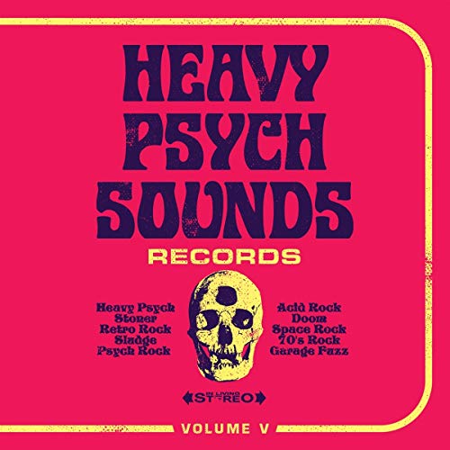 Red album cover with bold text "Heavy Psych Sounds" and a skull graphic.