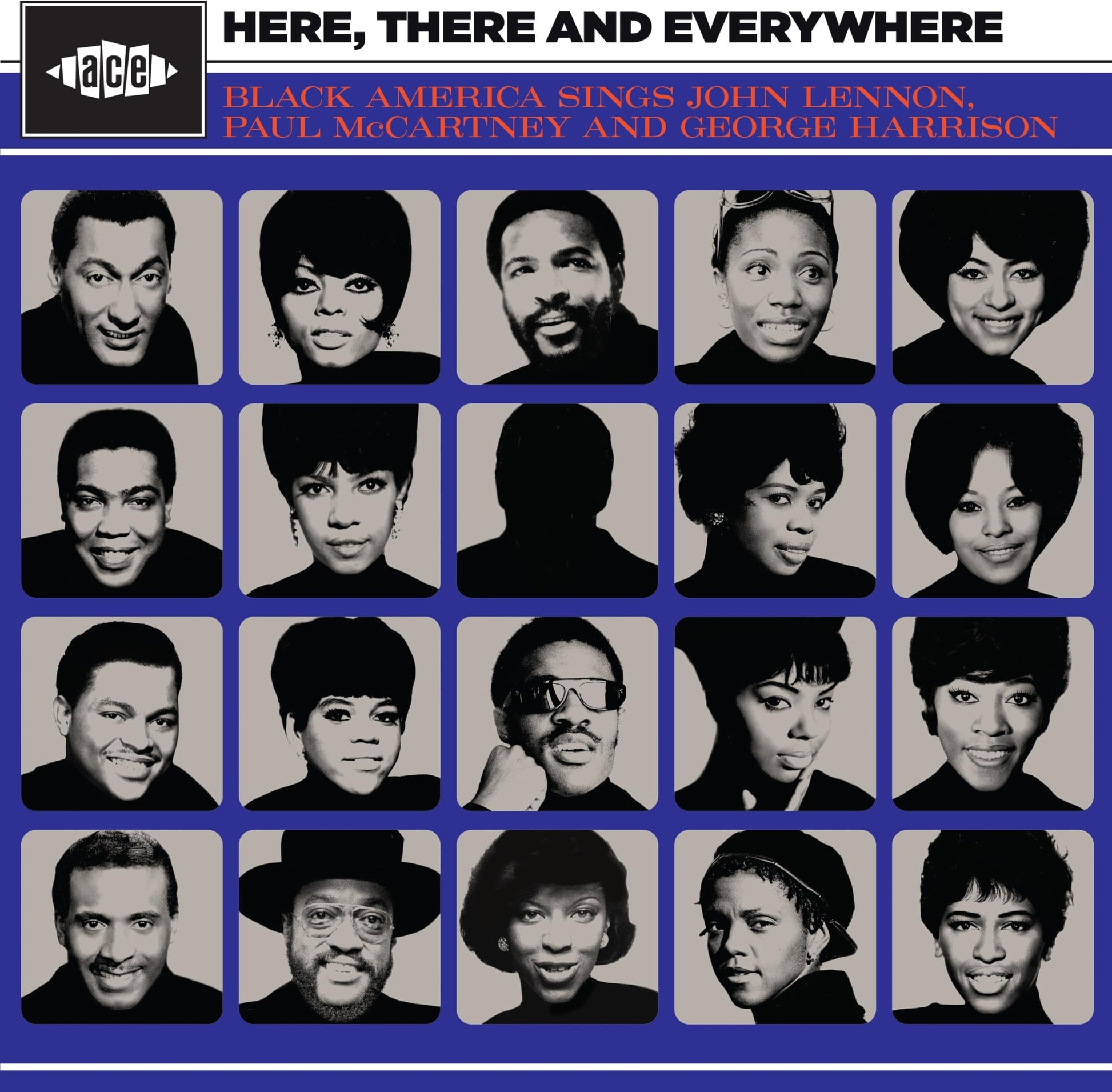 CD cover featuring a grid of twenty Black musicians’ portrait photos.