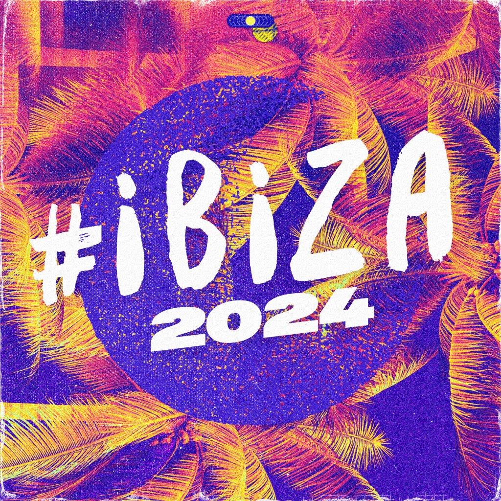 CD cover for "#Ibiza 2024" with palm leaves and blue circle text.