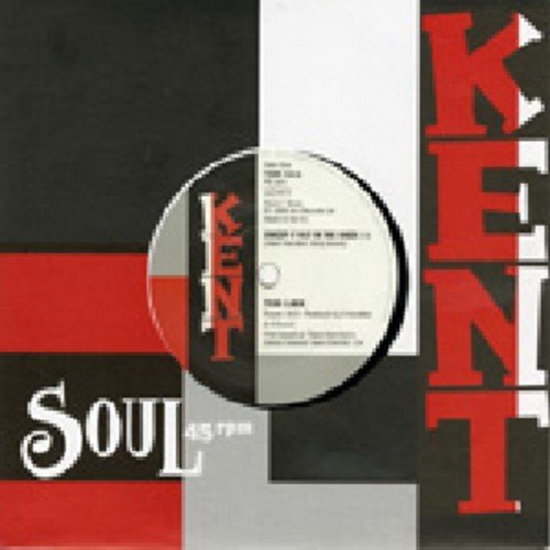 Vinyl record label for Kent Soul featuring red, black, and white geometric graphic design.