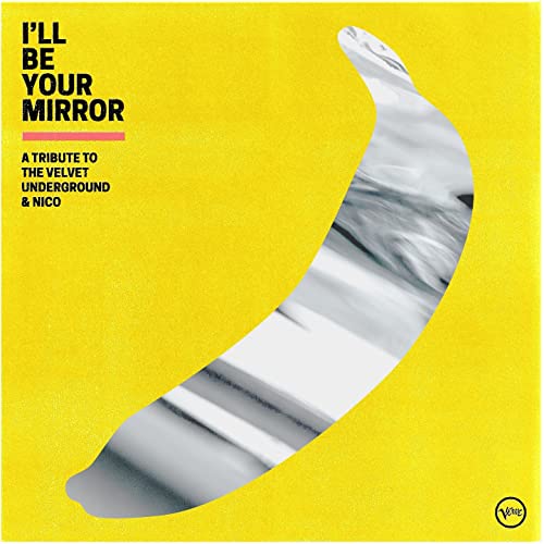 Album cover with a yellow background, black text, and a large silver banana graphic.